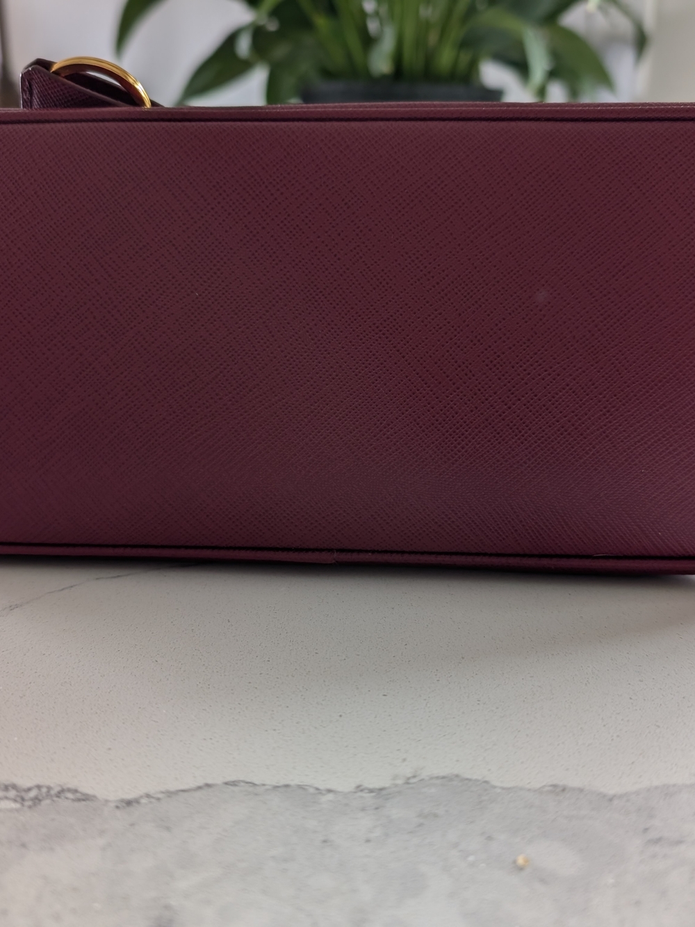 Prada Saffiano Leather Satchel Bag in Burgundy - Picture 4 of 5